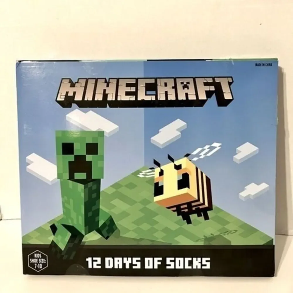 New Minecraft Boy's 12‎ Days of Socks Advent Box